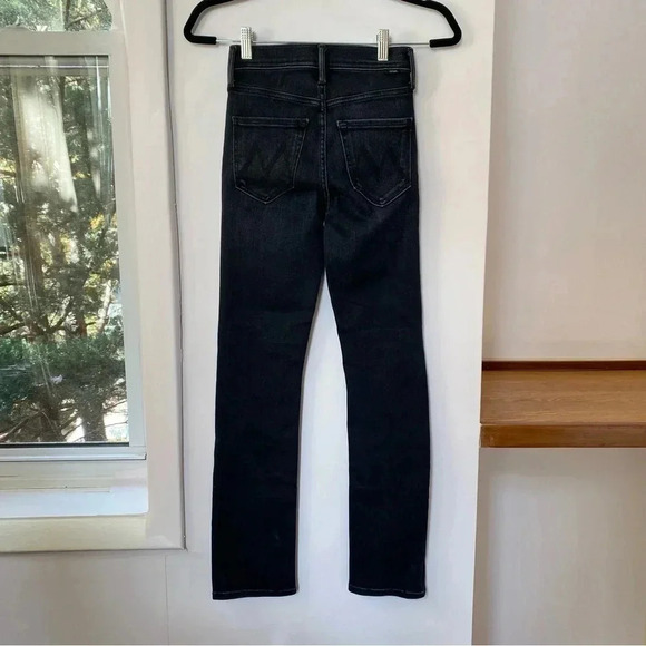 New MOTHER The Mid Rise Dazzler Ankle Jeans Straight Leg Denim in Deep End Black - Picture 9 of 16